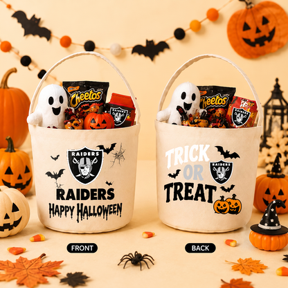 [SPECIAL OFFER] NEW CUSTOMIZED NFL07 LVR LAS VEGAS RAIDERS HALLOWEEN BASKET