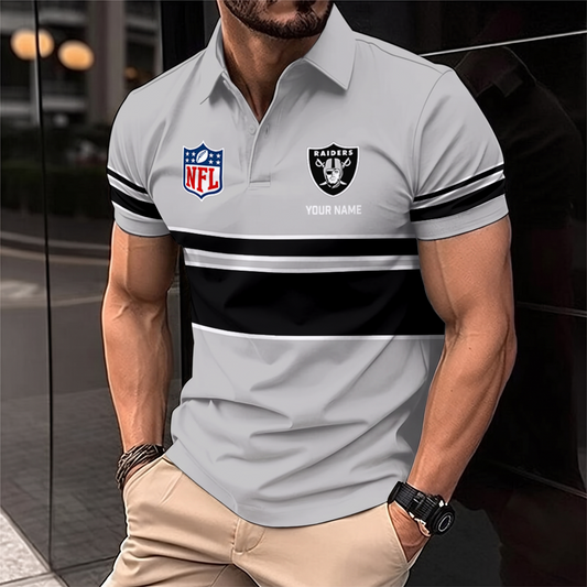 [SPECIAL OFFER] NEW CUSTOMIZED NFL07 LVR LAS VEGAS RAIDERS POLO SHIRT