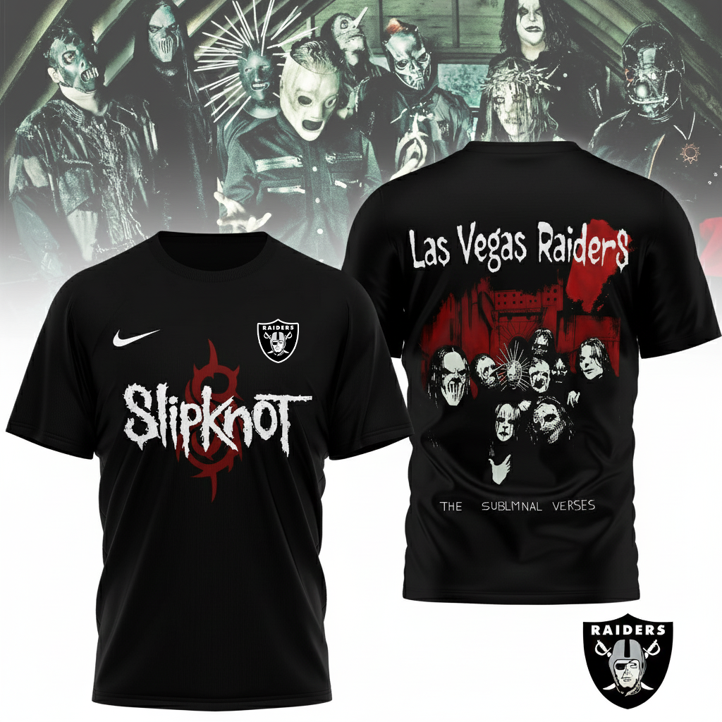 LIMITED EDITION - NEW CUSTOMIZED NFL07 LVR LAS VEGAS RAIDERS SLIPKNOT 3D SHIRT