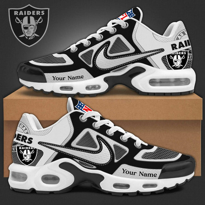 LIMITED EDITION - NEW CUSTOMIZED NFL07 LVR LAS VEGAS RAIDERS UNISEX AIR MAX PLUS SNEAKERS