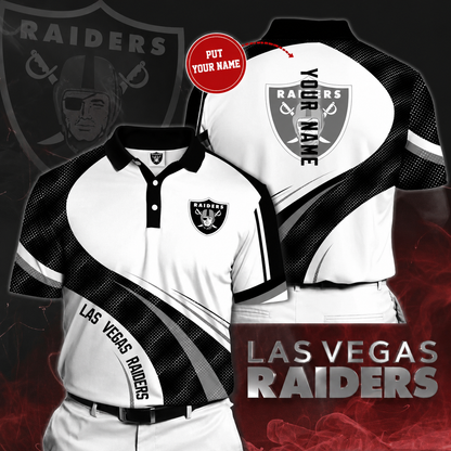 LIMITED EDITION - NEW CUSTOMIZED NFL07 LVR LAS VEGAS RAIDERS POLO SHIRT
