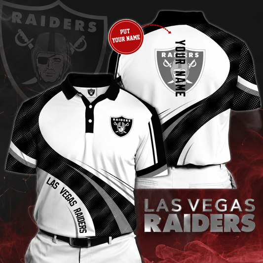 LIMITED EDITION - NEW CUSTOMIZED NFL07 LVR LAS VEGAS RAIDERS POLO SHIRT