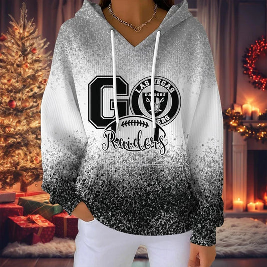 LIMITED EDITION - NEW CUSTOMIZED NFL07 LVR LAS VEGAS RAIDERS RIBBED HOODIE & SWEATSHIRT