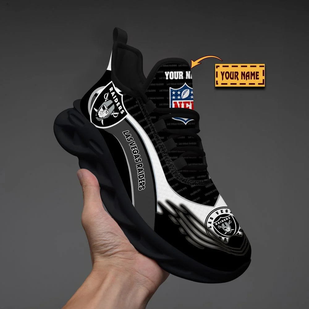 LIMITED EDITION - NEW CUSTOMIZED NFL07 LVR LAS VEGAS RAIDERS UNISEX MAX SOUL SHOES