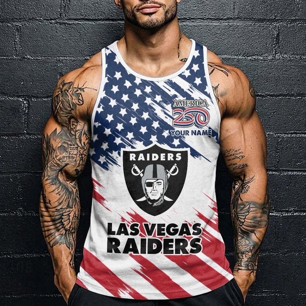 LIMITED EDITION - NEW CUSTOMIZED NFL07 LVR LAS VEGAS RAIDERS UNISEX TANK TOP