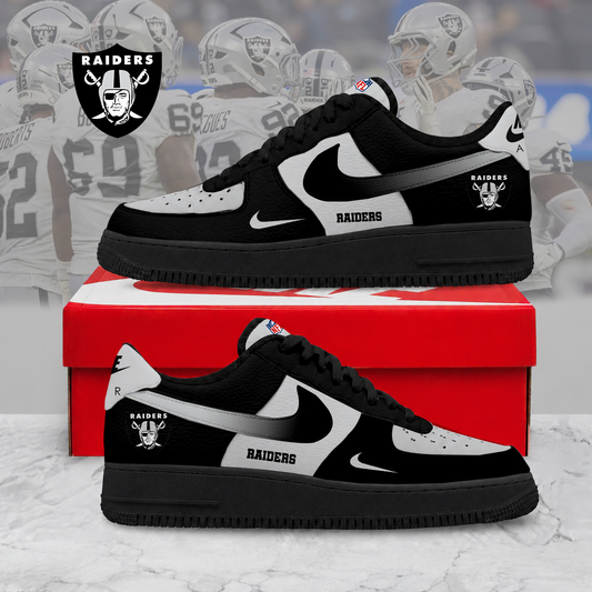 ELITE EDITION - NEW CUSTOMIZED NFL07 LVR LAS VEGAS RAIDERS AF1 SNEAKERS
