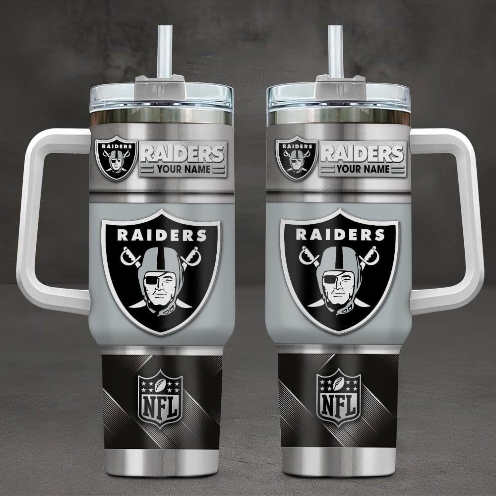 LIMITED EDITION - NEW CUSTOMIZED NFL07 LVR LAS VEGAS RAIDERS TUMBLER CUP
