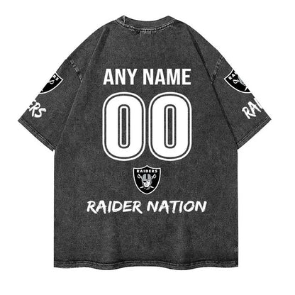 [SPECIAL OFFER] NEW CUSTOMIZED NFL07 LVR LAS VEGAS RAIDERS MULTICOLOR WASHED TEE