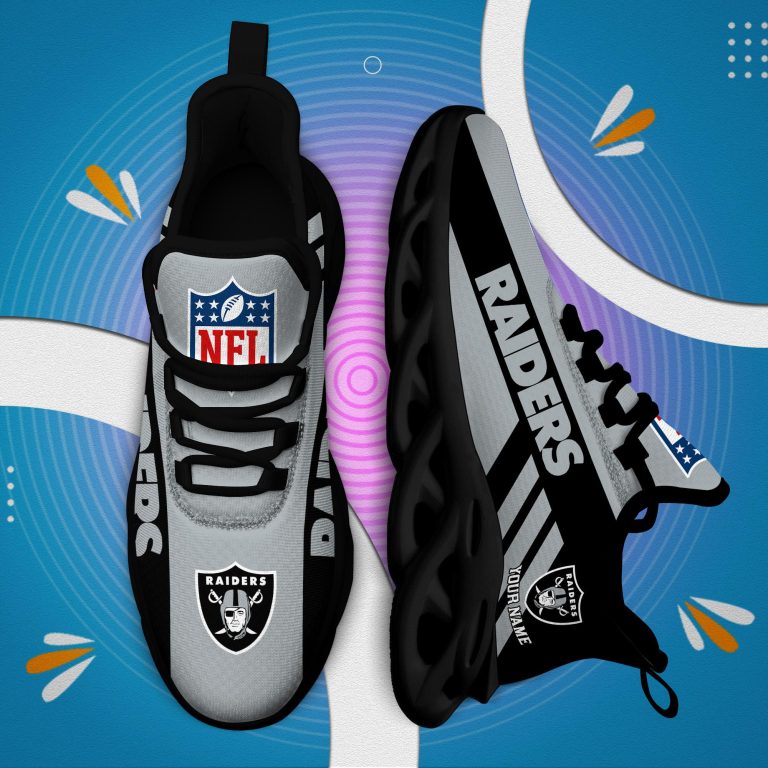 LIMITED EDITION - NEW CUSTOMIZED NFL07 LVR LAS VEGAS RAIDERS UNISEX MAX SOUL SHOES