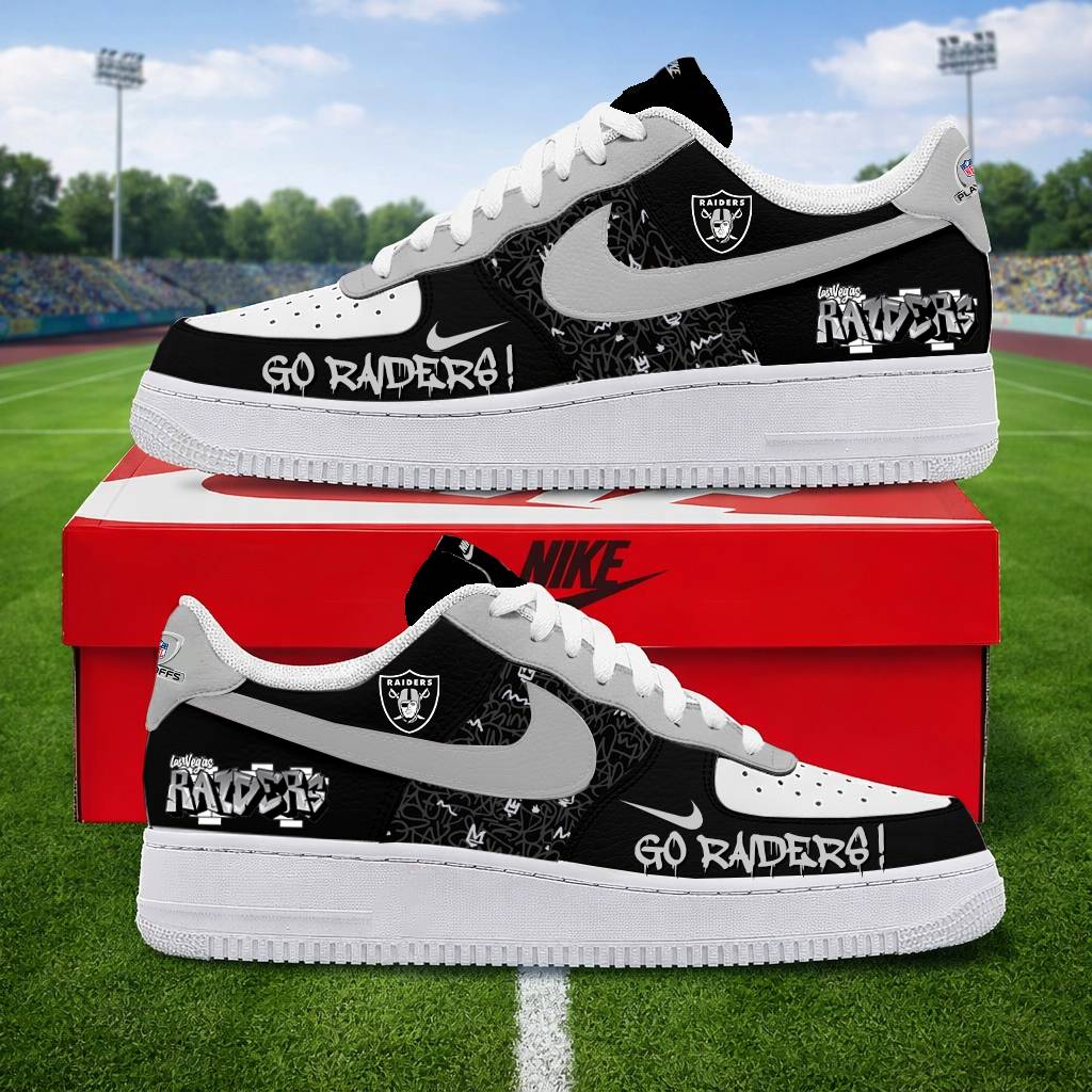 LIMITED EDITION - NEW CUSTOMIZED NFL07 LVR LAS VEGAS RAIDERS AF1 SNEAKERS