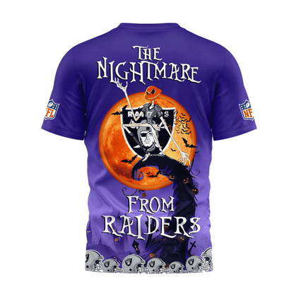 [SPECIAL OFFER] NEW CUSTOMIZED NFL07 LVR LAS VEGAS RAIDERS HALLOWEEN THE NIGHTMARE APPAREL