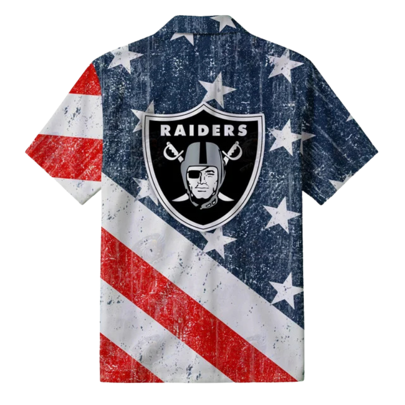 LIMITED EDITION - NEW CUSTOMIZED NFL07 LVR LAS VEGAS RAIDERS PATRIOTIC 250 USA HAWAIIAN SHIRT