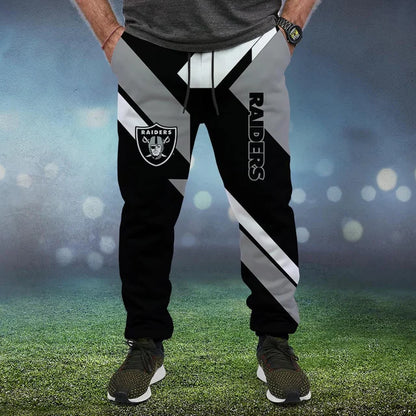 LIMITED EDITION - NEW CUSTOMIZED NFL07 LVR LAS VEGAS RAIDERS SWEATPANTS