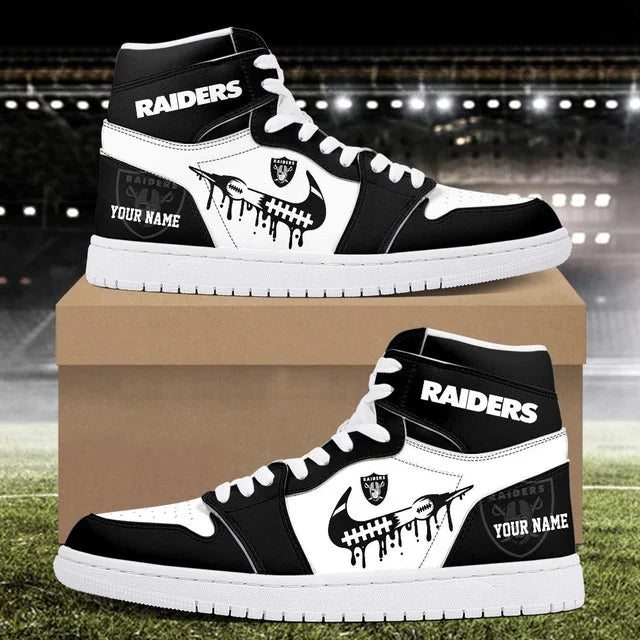 LIMITED EDITION - NEW CUSTOMIZED NFL07 LVR LAS VEGAS RAIDERS AIR JORDAN SNEAKERS