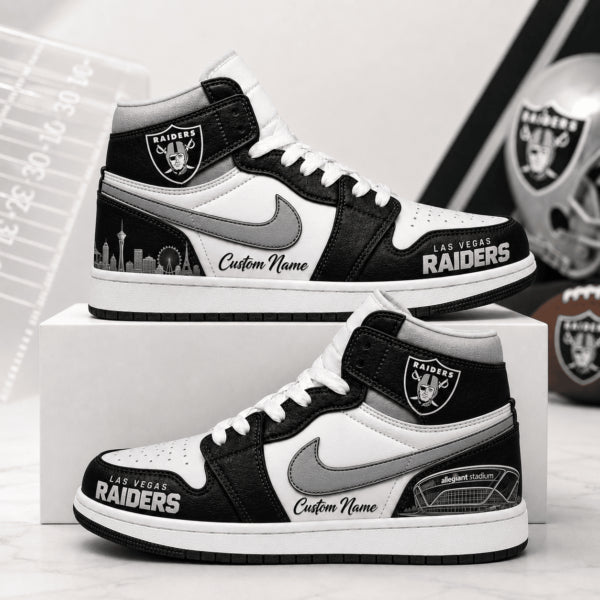 [SPECIAL OFFER] NEW CUSTOMIZED NFL07 LVR LAS VEGAS RAIDERS AIR JORDAN 1