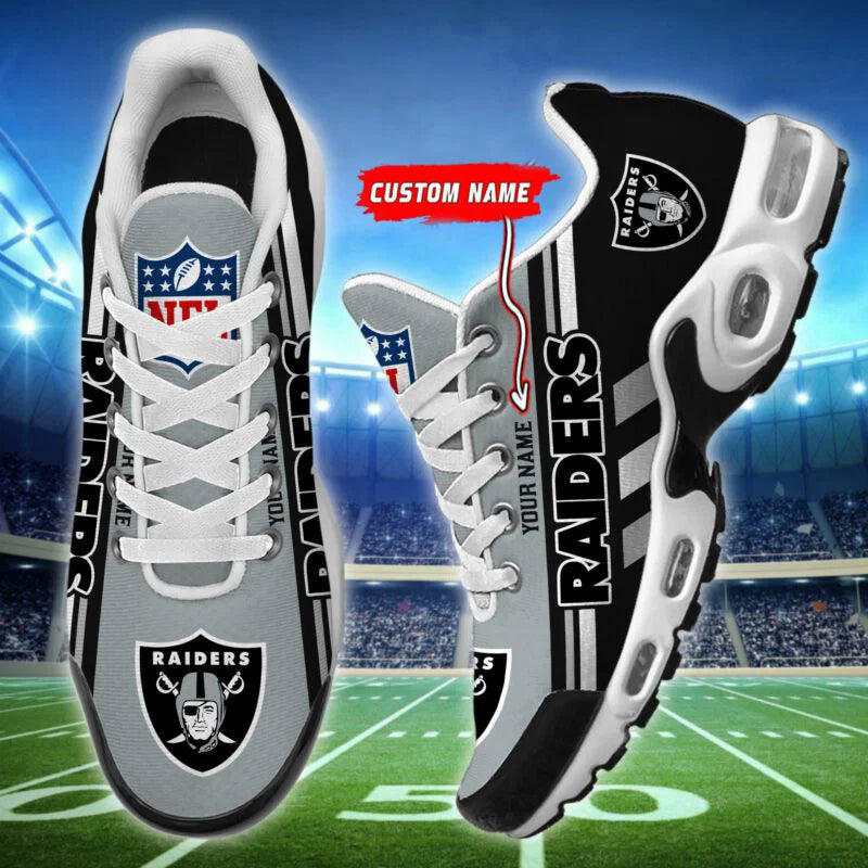 LIMITED EDITION - NEW CUSTOMIZED NFL07 LVR LAS VEGAS RAIDERS AIR MAX PLUS SNEAKERS