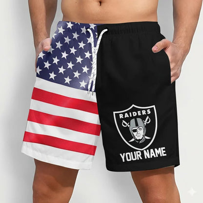 LIMITED EDITION - NEW CUSTOMIZED NFL07 LVR LAS VEGAS RAIDERS SHORT PANTS