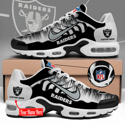 LIMITED EDITION - NEW CUSTOMIZED NFL07 LVR LAS VEGAS RAIDERS UNISEX AIR MAX PLUS SNEAKERS