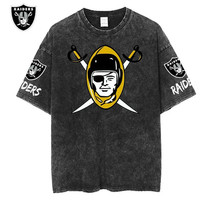 [SPECIAL OFFER] NEW CUSTOMIZED NFL07 LVR LAS VEGAS RAIDERS MULTICOLOR WASHED TEE