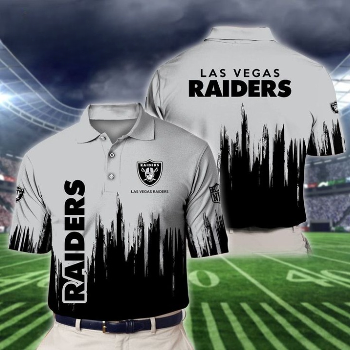 LIMITED EDITION - NEW CUSTOMIZED NFL07 LVR LAS VEGAS RAIDERS POLO SHIRT