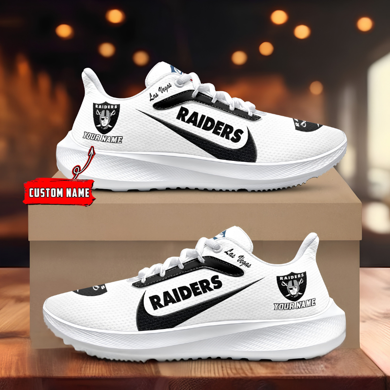 [SPECIAL OFFER] NEW CUSTOMIZED NFL07 LVR LAS VEGAS RAIDERS ROAD RUNNING SHOES