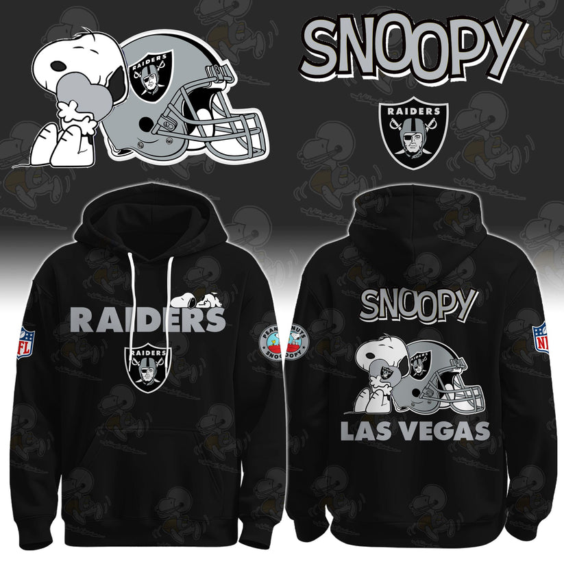 LIMITED EDITION - NEW CUSTOMIZED NFL07 LVR LAS VEGAS RAIDERS & SNOOPY UNISEX T-SHIRT, POLO, HOODIE & JACKETS