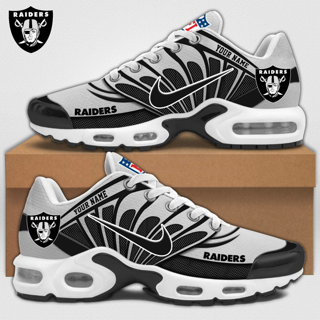 LIMITED EDITION - NEW CUSTOMIZED NFL07 LVR LAS VEGAS RAIDERS AIR MAX PLUS SNEAKERS