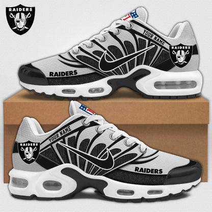 LIMITED EDITION - NEW CUSTOMIZED NFL07 LVR LAS VEGAS RAIDERS AIR MAX PLUS SNEAKERS