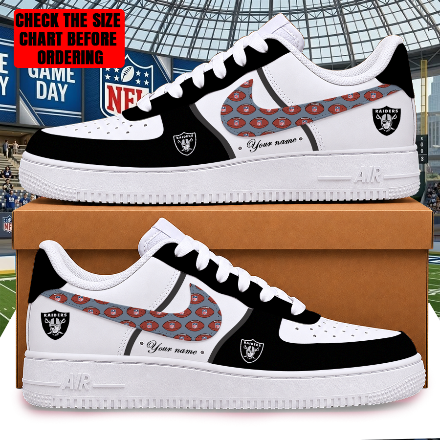 LIMITED EDITION - NEW CUSTOMIZED NFL07 LVR LAS VEGAS RAIDERS AF1 SHOES