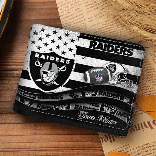[SPECIAL OFFER] NEW CUSTOMIZED NFL07 LVR LAS VEGAS RAIDERS LEATHER WALLET