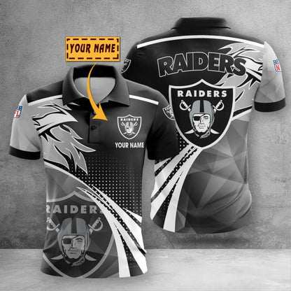 LIMITED EDITION - NEW CUSTOMIZED NFL07 LVR LAS VEGAS RAIDERS POLO SHIRT