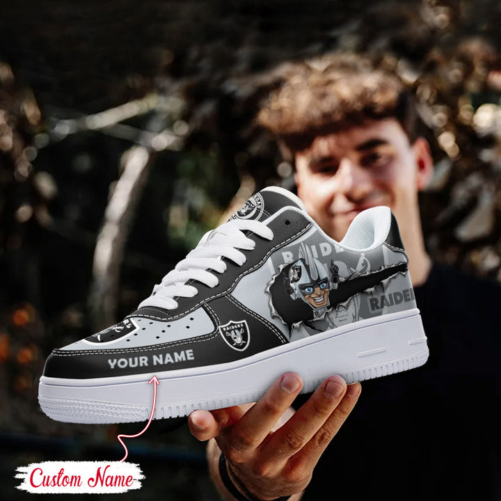 LIMITED EDITION - NEW CUSTOMIZED NFL07 LVR LAS VEGAS RAIDERS AF1 SNEAKERS