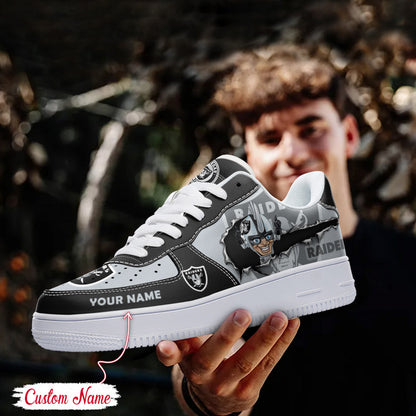 LIMITED EDITION - NEW CUSTOMIZED NFL07 LVR LAS VEGAS RAIDERS AF1 SNEAKERS