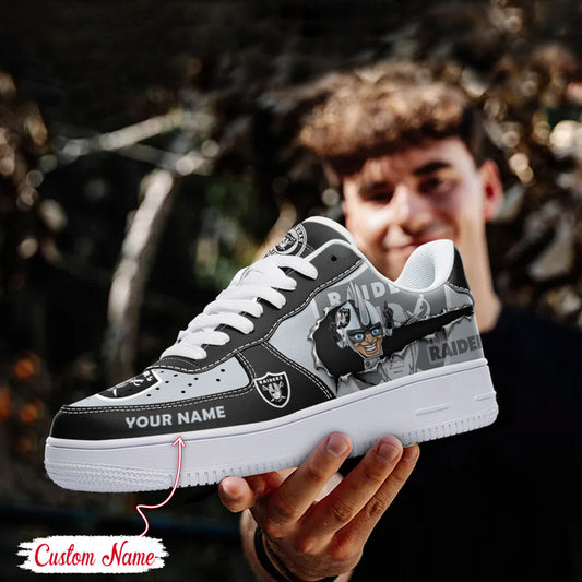 LIMITED EDITION - NEW CUSTOMIZED NFL07 LVR LAS VEGAS RAIDERS AF1 SNEAKERS