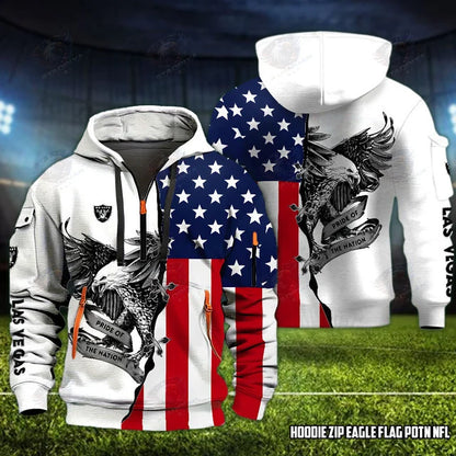 [SPECIAL OFFER] NEW CUSTOMIZED NFL07 LVR LAS VEGAS RAIDERS QUARTER ZIP HOODIE