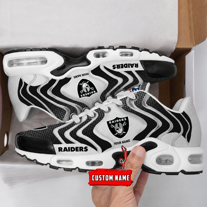 LIMITED EDITION - NEW CUSTOMIZED NFL07 LVR LAS VEGAS RAIDERS AIR MAX PLUS SNEAKERS