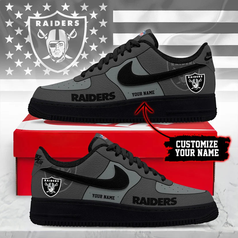 LIMITED EDITION - NEW CUSTOMIZED NFL07 LVR LV RAIDERS AF1 SNEAKERS