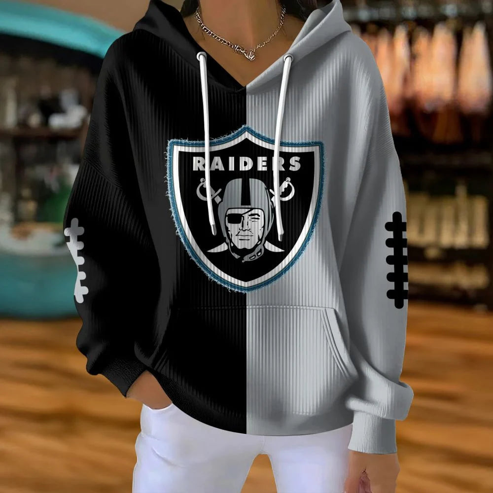LIMITED EDITION - NEW CUSTOMIZED NFL07 LVR LAS VEGAS RAIDERS RIBBED HOODIE & SWEATSHIRT