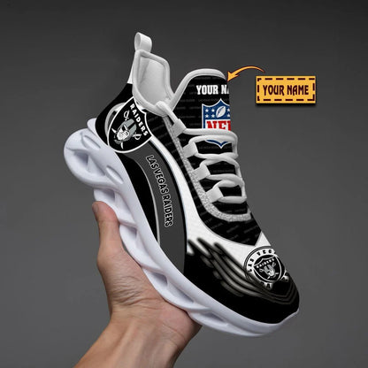 LIMITED EDITION - NEW CUSTOMIZED NFL07 LVR LAS VEGAS RAIDERS UNISEX MAX SOUL SHOES