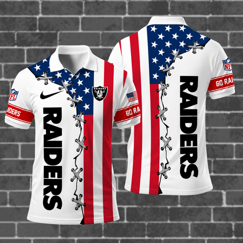 [SPECIAL OFFER] NEW CUSTOMIZED NFL07 LVR LAS VEGAS RAIDERS POLO SHIRT