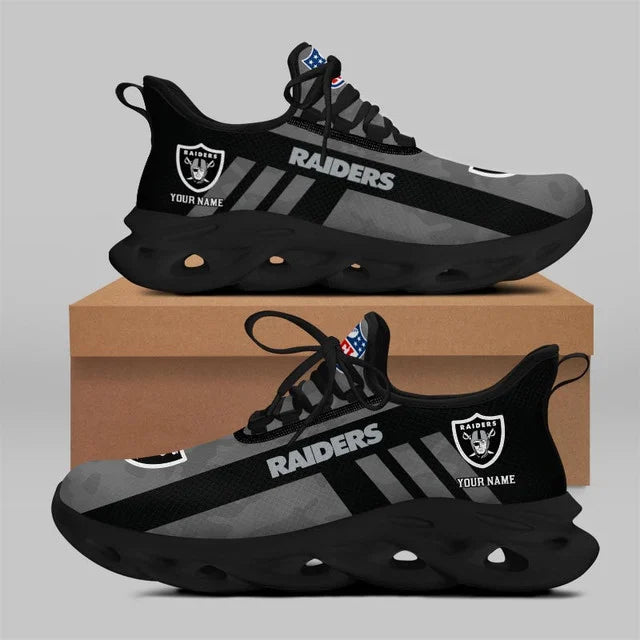 LIMITED EDITION - NEW CUSTOMIZED NFL07 LVR LAS VEGAS RAIDERS UNISEX MAX SOUL SHOES