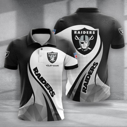 LIMITED EDITION - NEW CUSTOMIZED NFL07 LVR LAS VEGAS RAIDERS POLO, T-SHIRT & SHORT PANTS SET