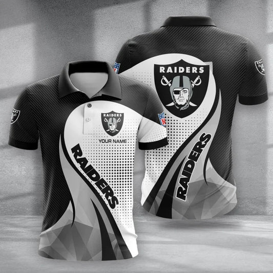 LIMITED EDITION - NEW CUSTOMIZED NFL07 LVR LAS VEGAS RAIDERS POLO, T-SHIRT & SHORT PANTS SET