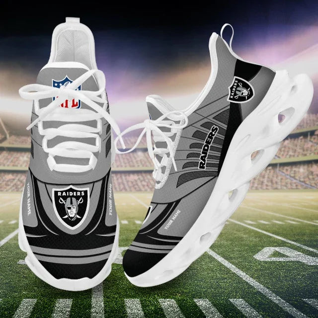 LIMITED EDITION - NEW CUSTOMIZED NFL07 LVR LAS VEGAS RAIDERS UNISEX MAX SOUL SHOES