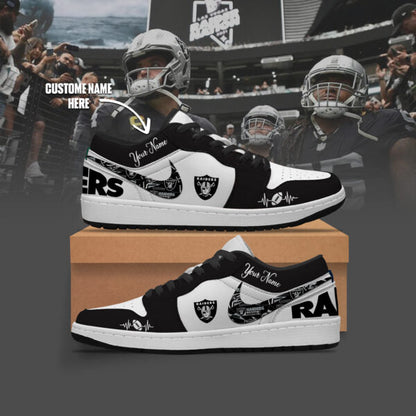 [SPECIAL OFFER] NEW CUSTOMIZED NFL07 LVR LAS VEGAS RAIDERS AIR JORDAN LOW SHOES