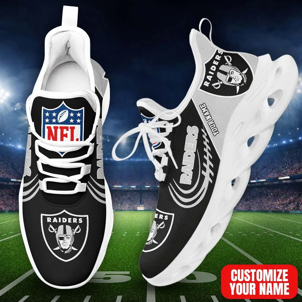 LIMITED EDITION - NEW CUSTOMIZED NFL07 LVR LV RAIDERS PREMIUM CLUNKY SNEAKERS