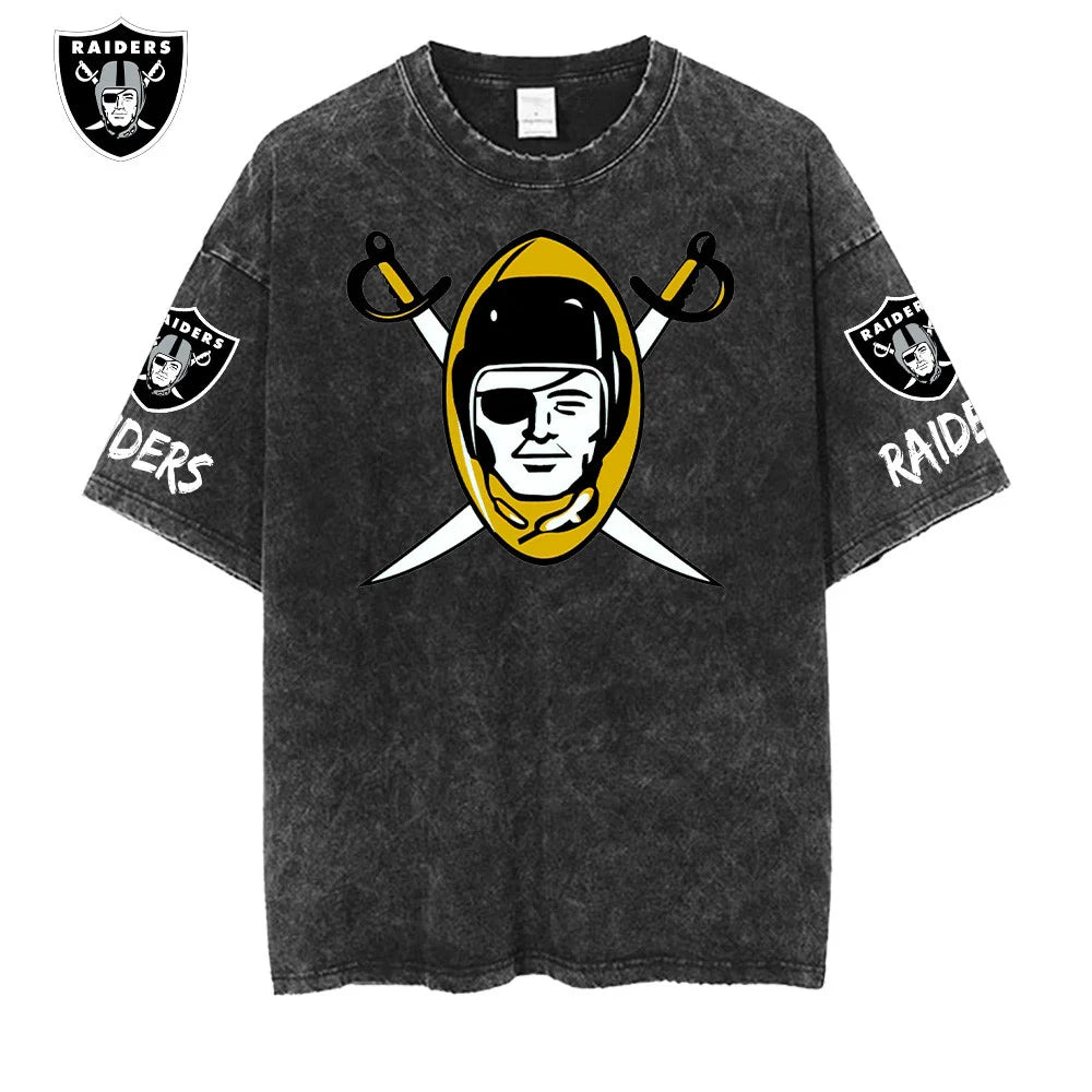 [SPECIAL OFFER] NEW CUSTOMIZED NFL07 LVR LAS VEGAS RAIDERS MULTICOLOR WASHED TEE