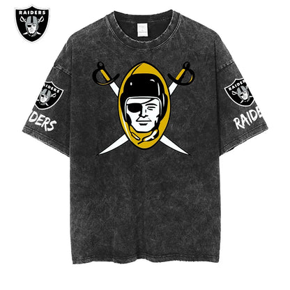 [SPECIAL OFFER] NEW CUSTOMIZED NFL07 LVR LAS VEGAS RAIDERS MULTICOLOR WASHED TEE