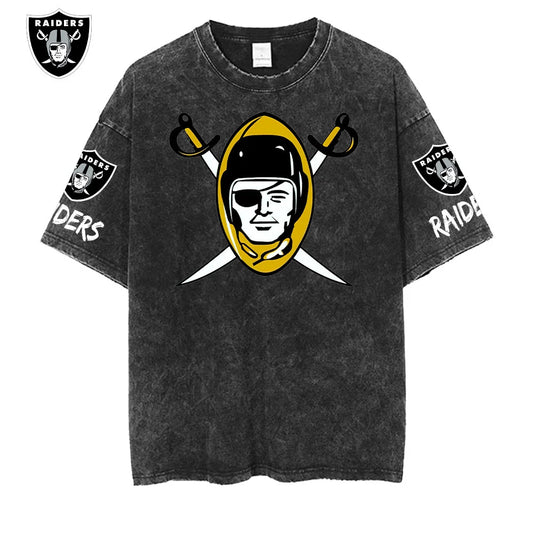 [SPECIAL OFFER] NEW CUSTOMIZED NFL07 LVR LAS VEGAS RAIDERS MULTICOLOR WASHED TEE