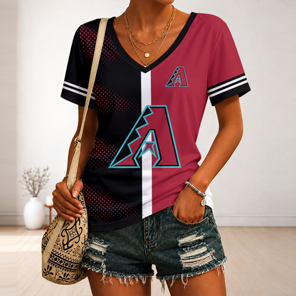 LIMITED EDITION - NEW CUSTOMIZED MLB07 ADS ARIZONA DIAMONDBACKS V-NECK FEMALE SHIRT